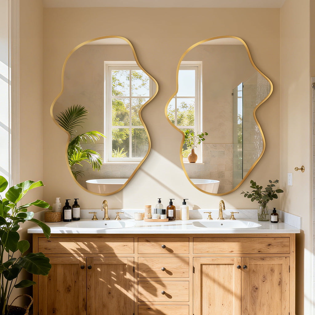 Elladera 24"x40" Fluid Wall Mirror Irregular Vanity Mirror for Bthroom