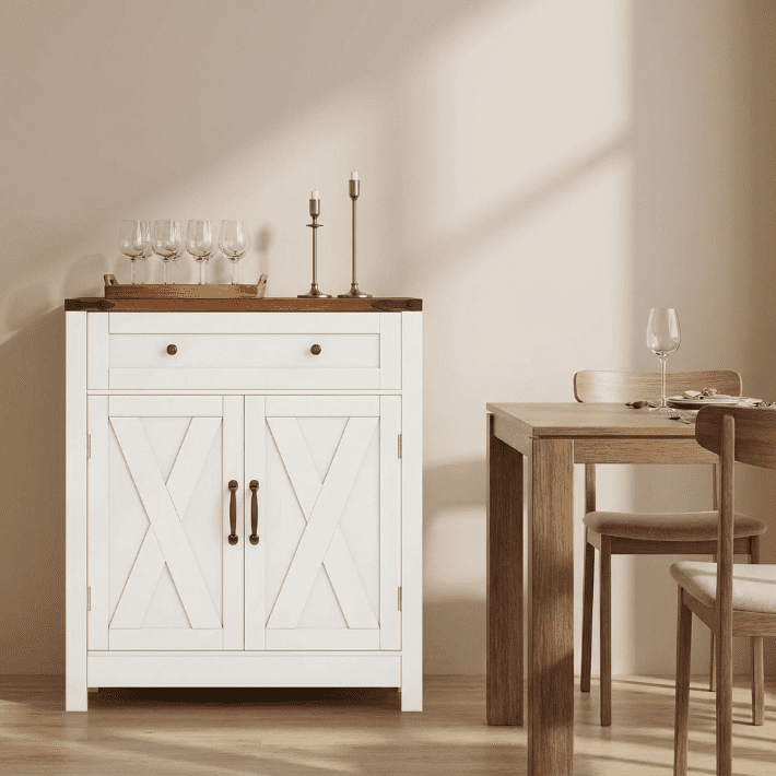 Elladera Exnote 30" Coffee Bar Station Cabinet, Kitchen Storage Sideboard with