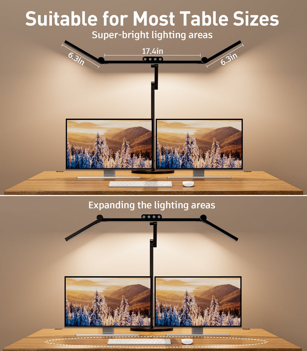 Elladera VicTsing 3-Light Bar Architect LED Desk Lamp, 35 Lighting Modes & 7 Joint