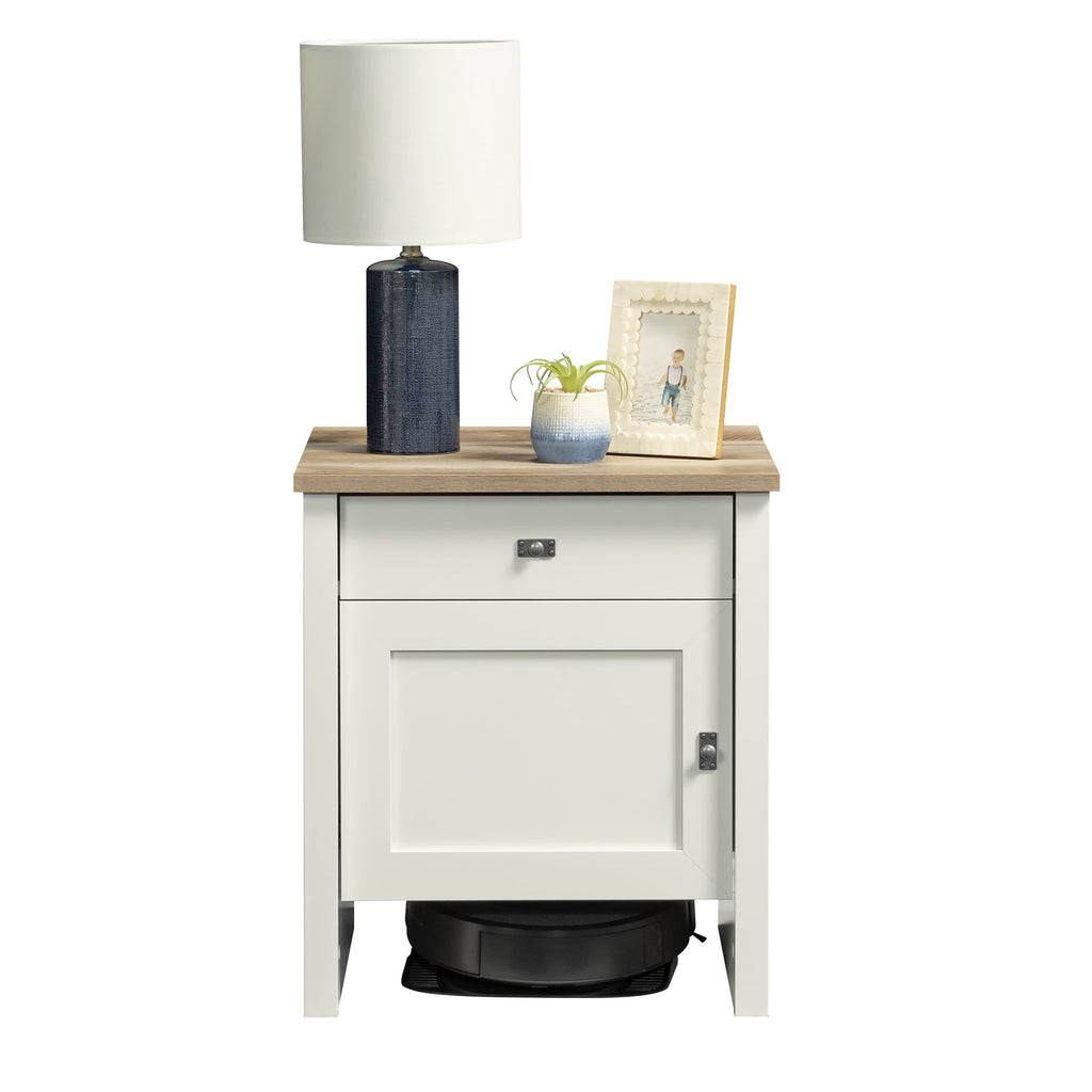 Elladera Sauder Cottage Road, Robot Vacuum Storage Side Table, Soft White Finish