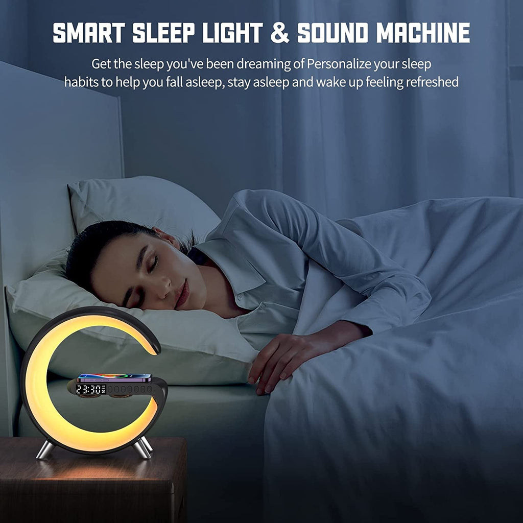 Elladera 2025 New Wireless Charger Atmosphere Lamp, 4-in-1 Bluetooth Speaker with