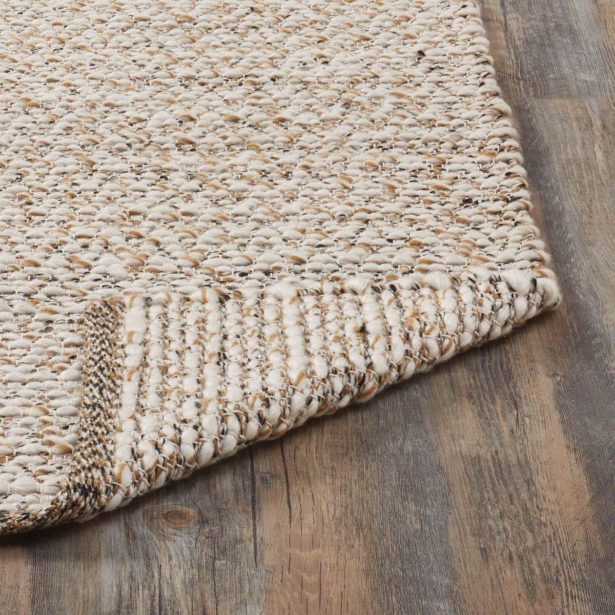 Elladera Beautiful Woven Boucle Scatter Rug by Drew Barrymore, 27" x 45", Ivory/Brown