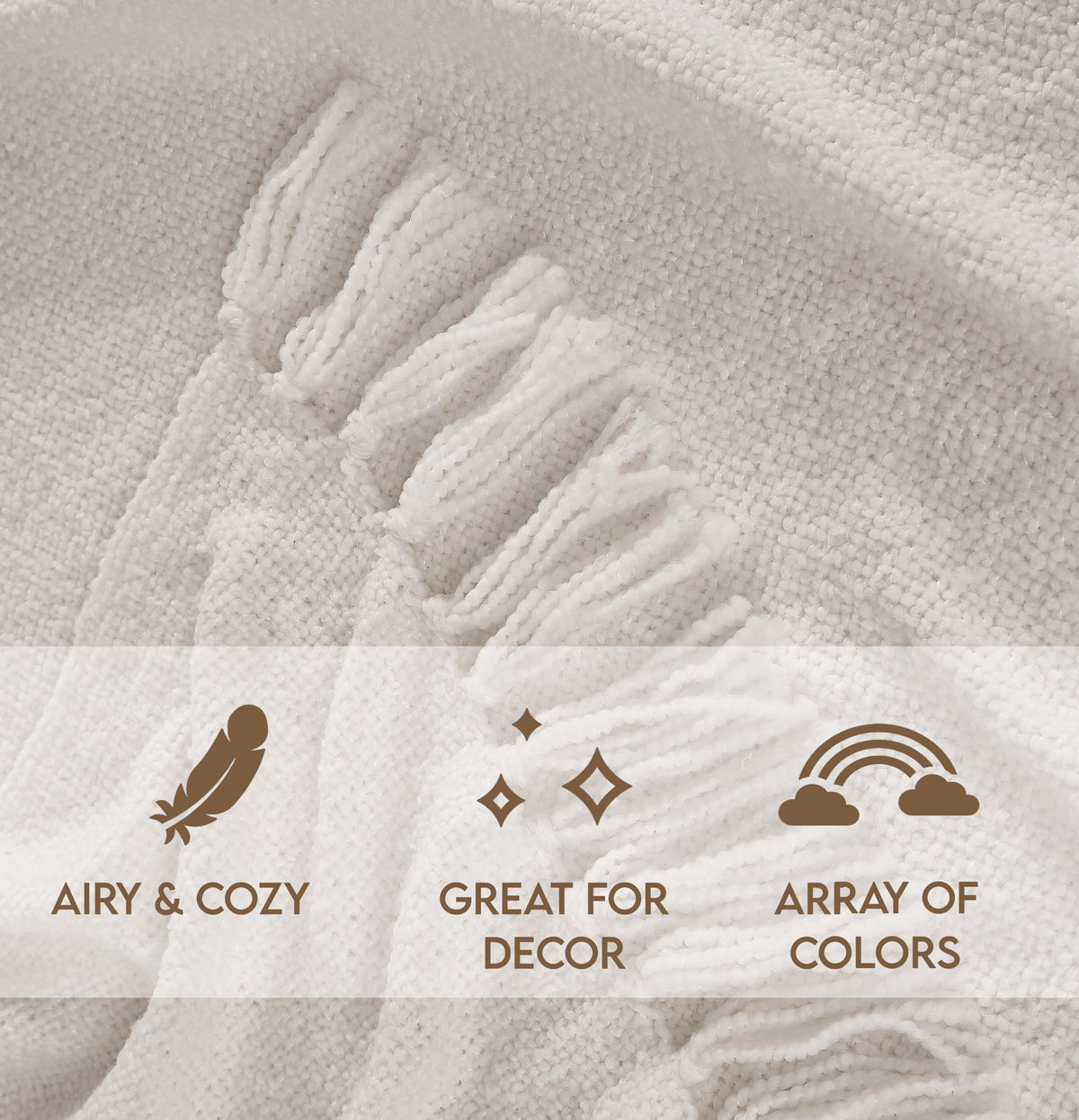 Elladera Brooklyn Loom Chunky Boucle 100% Microfiber Polyester 50x70 Throw Blanket