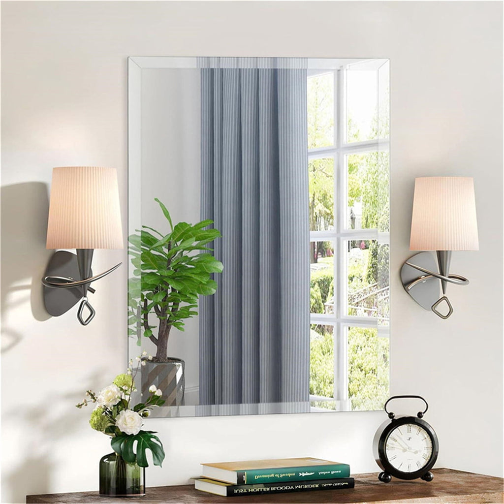 Elladera LUVODI 24x34inch Beveled Polished Wall Mirror Frameless Bathroom Mirrors