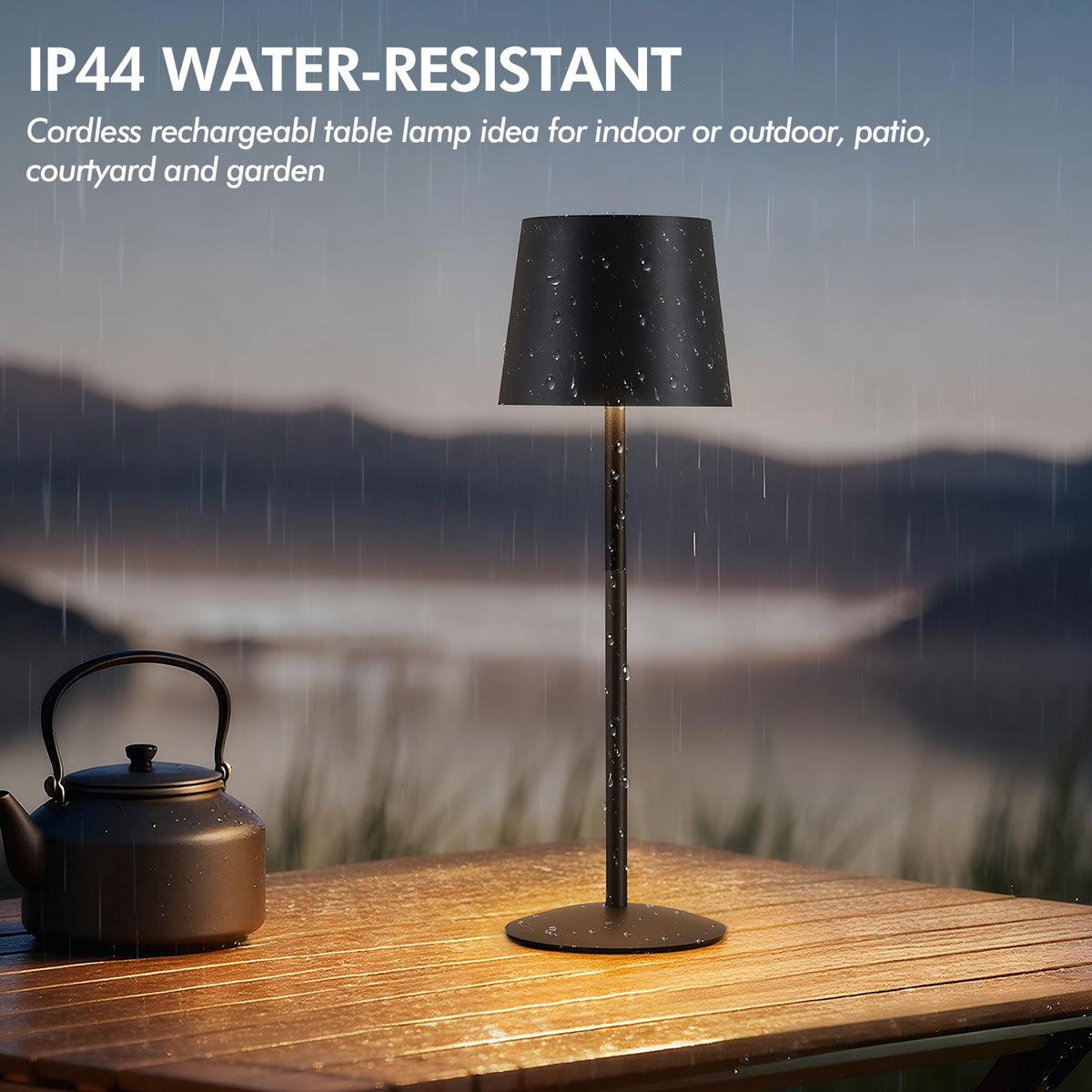 Elladera NATYSWAN Modern Black LED Desk Lamps 2-Pack, Adjustable Height, Touch