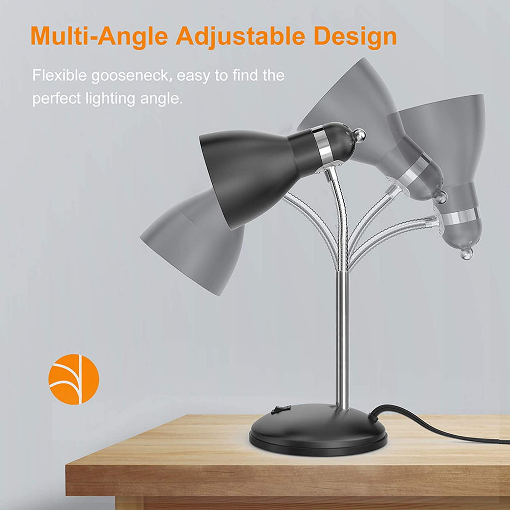 Elladera LEPOWER Metal Desk Lamp, Adjustable Gooseneck Reading Lamp for Home,