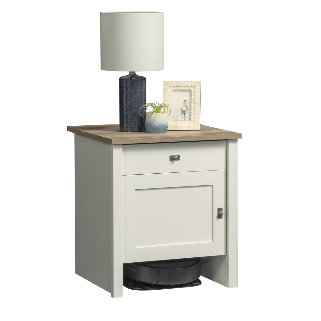 Elladera Sauder Cottage Road, Robot Vacuum Storage Side Table, Soft White Finish