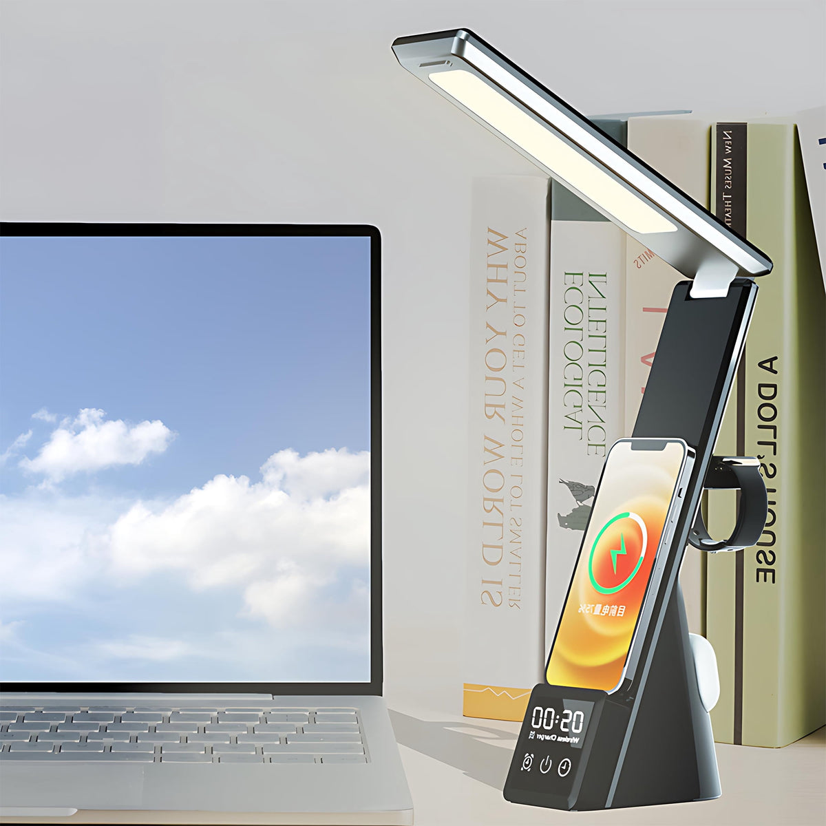 Elladera LED Desk Lamp with Wireless Charging,7-in-1 Touch Control Table Lamp,15W
