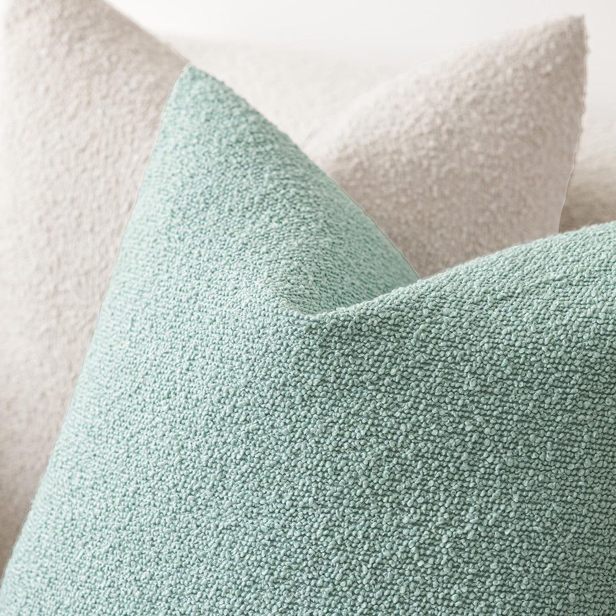 Elladera Pack Of 2 Textured Boucle Throw Pillow Covers Accent Solid Decorative