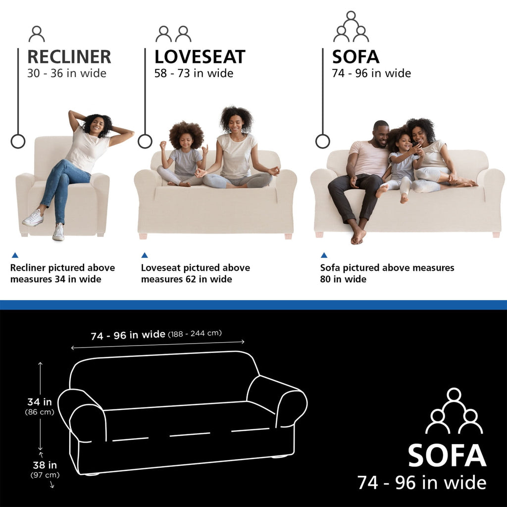 Elladera Boucle Stretch-to-Fit Fabric Sofa Slipcover, 1-Piece, Beige