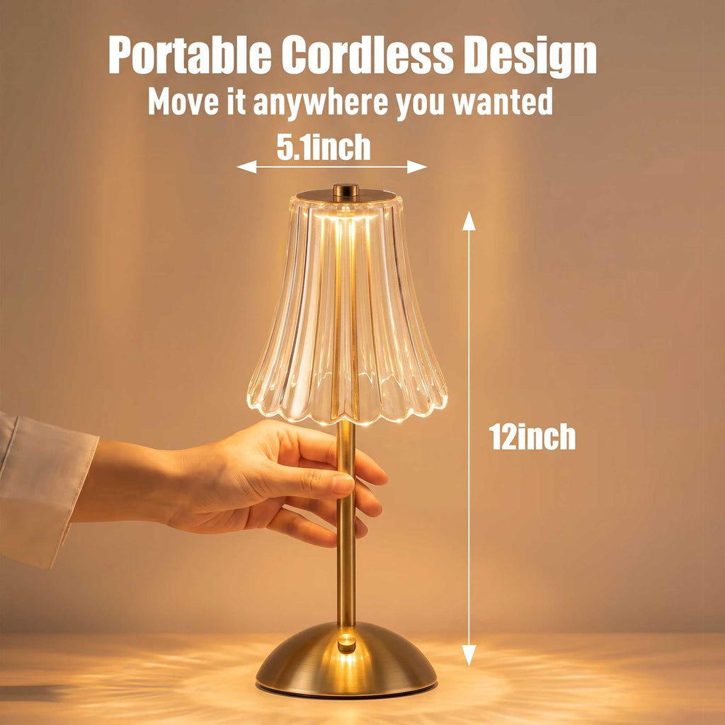 Elladera Cordless Table Lamp 2 Pack, 3 Color Temperatures & Stepless Dimming, Table