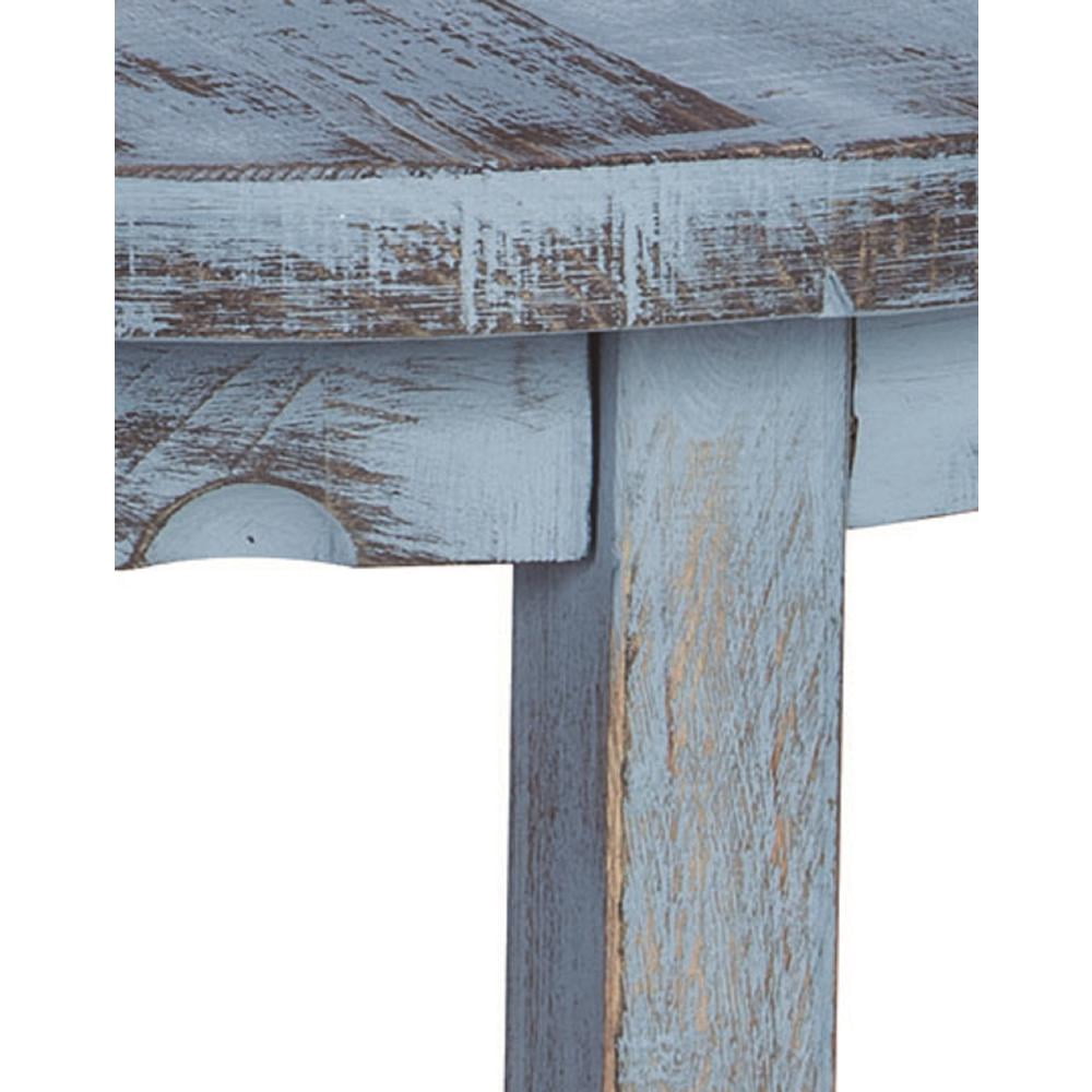 Elladera Alaterre Country Cottage Round End Table, Blue Antique Finish