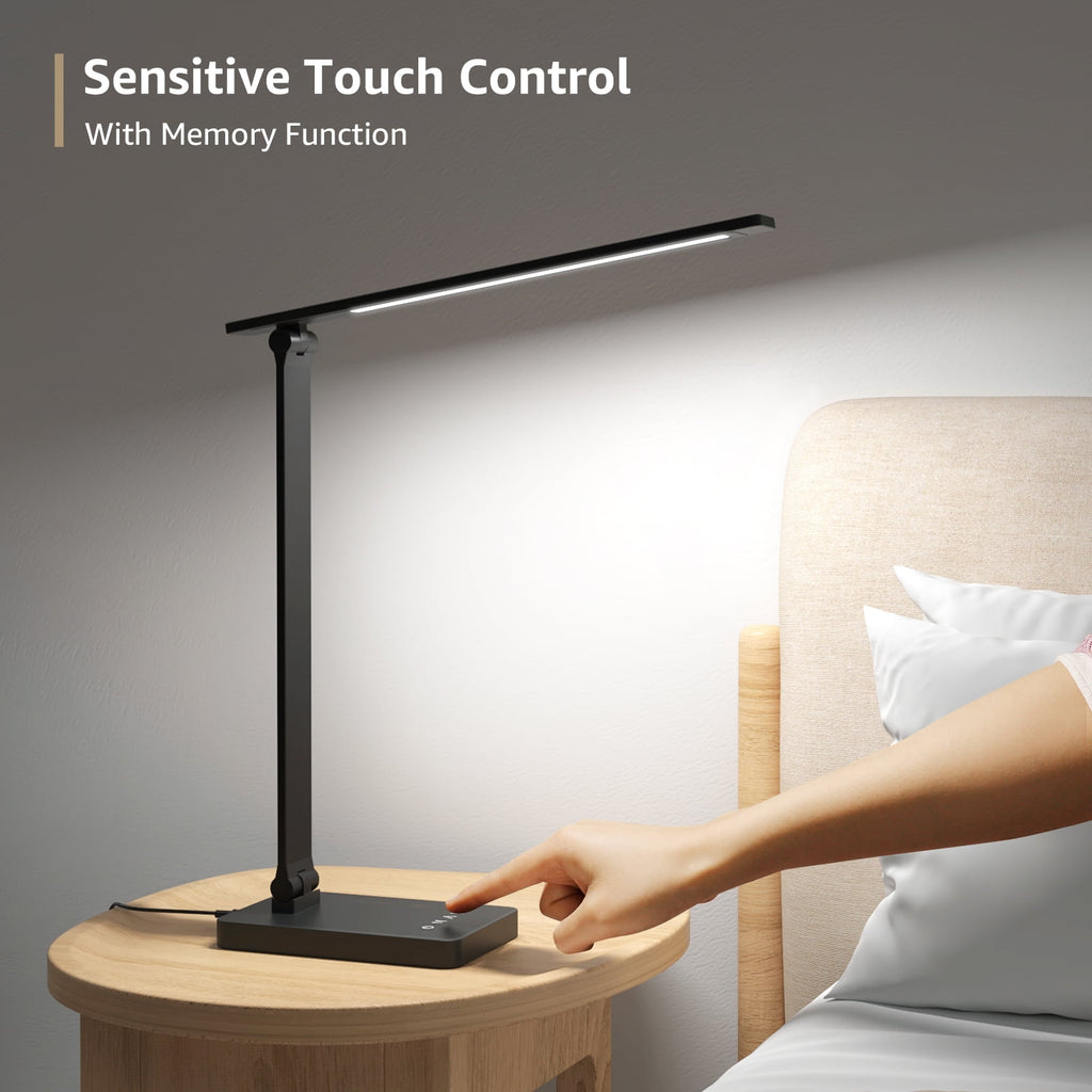 Elladera LED Dimmable Reading Desk Lamp with USB Charging Port, 15W 96 LEDs 550
