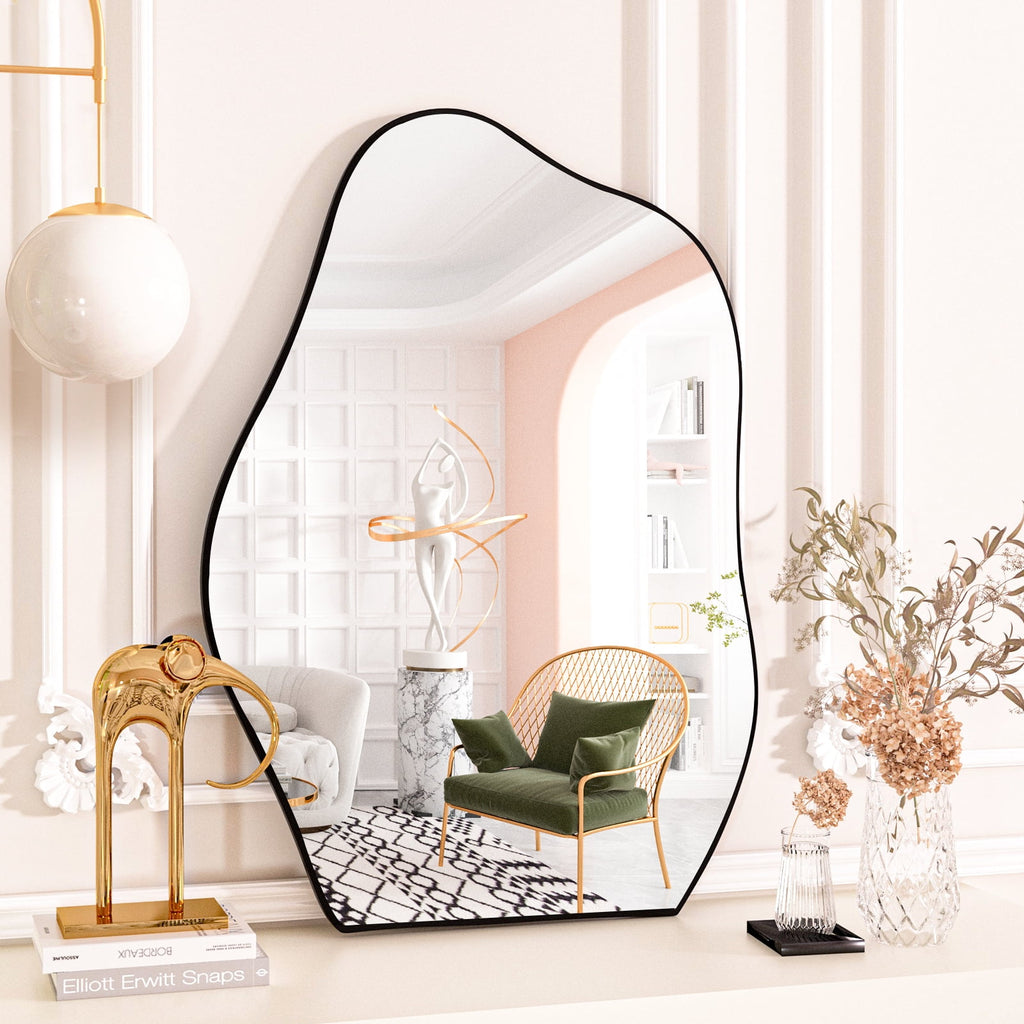 Elladera 32"x22" Irregular Vanity Bathroom Mirror Frameless Wall Mirror