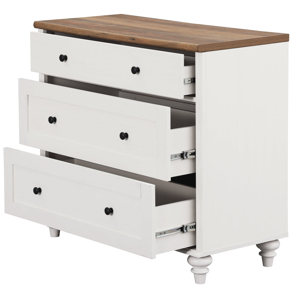 Elladera Farmhouse Dresser for Bedroom with 3 Drawers, Mid Century Modern Kids