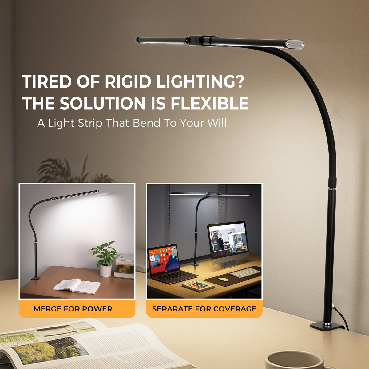 Elladera Coliware LED Desk Lamp for Office Home, Eye Caring Architect Lamp with