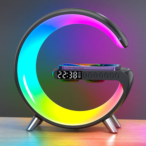 Elladera 2025 New Wireless Charger Atmosphere Lamp, 4-in-1 Bluetooth Speaker with