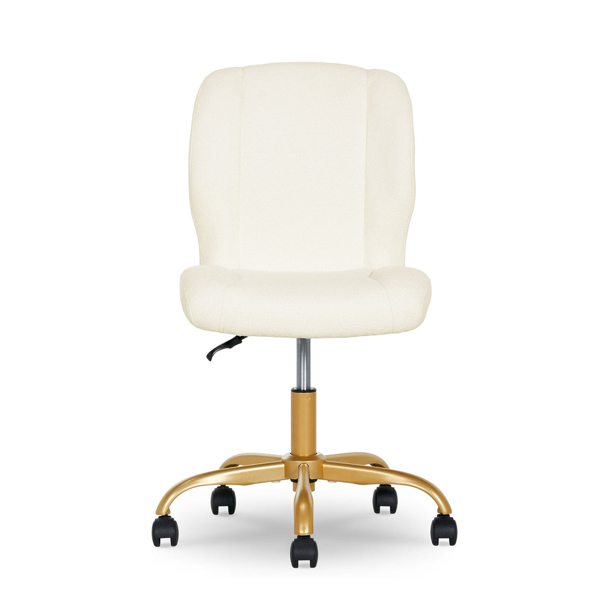 Elladera Bouclé Armless Office Chair for Adults and Teens, Cream