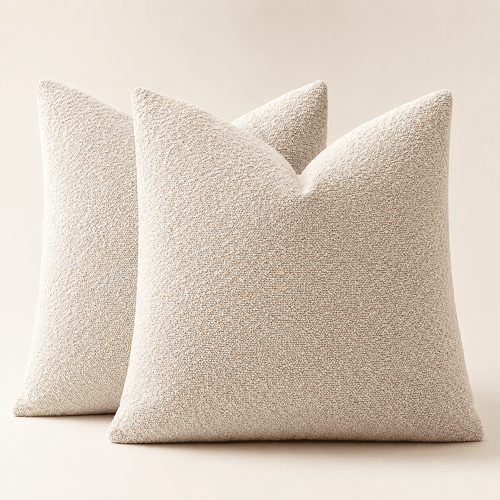 Elladera 20x20 Pillow Covers Set of 2, Textured Boucle Decorative Throw Pillow