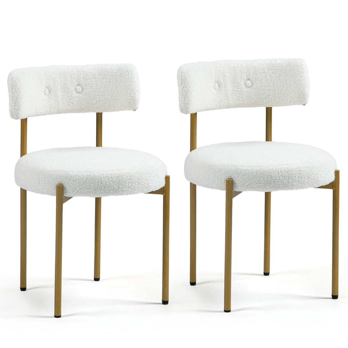 Elladera Homhum Mid-Century Modern Dining Chairs Set of 2, Upholstered Boucle