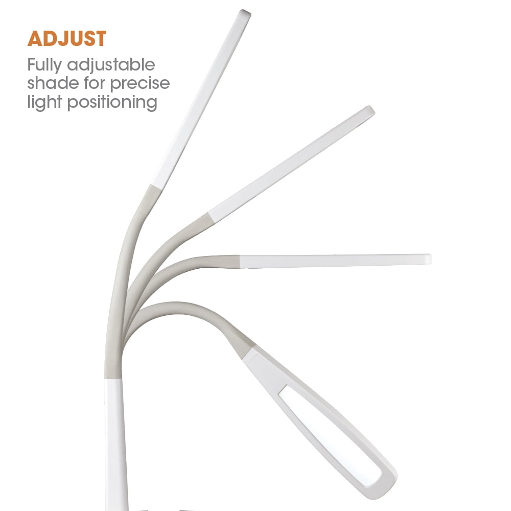 Elladera OttLite Wellness Series® Desk Lamp, White – Tablet & Smart Phone Stand,