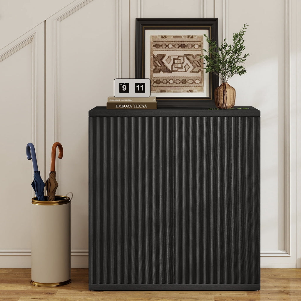 Elladera Sideboard Buffet Cabinet with Doors and Adjustable Shelves, Fluted Small