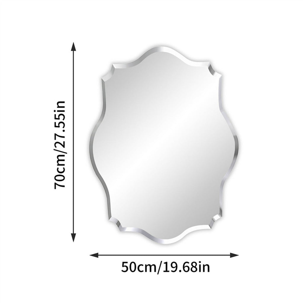 Elladera LUVODI 19.68x27.55 inch Irregular Wall Mirror Scalloped Beveled Edge