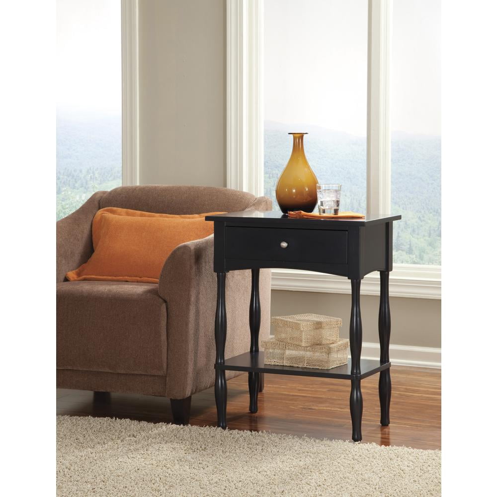 Elladera Alaterre Furniture Shaker Cottage End Table with Drawer and Shelf, Painted