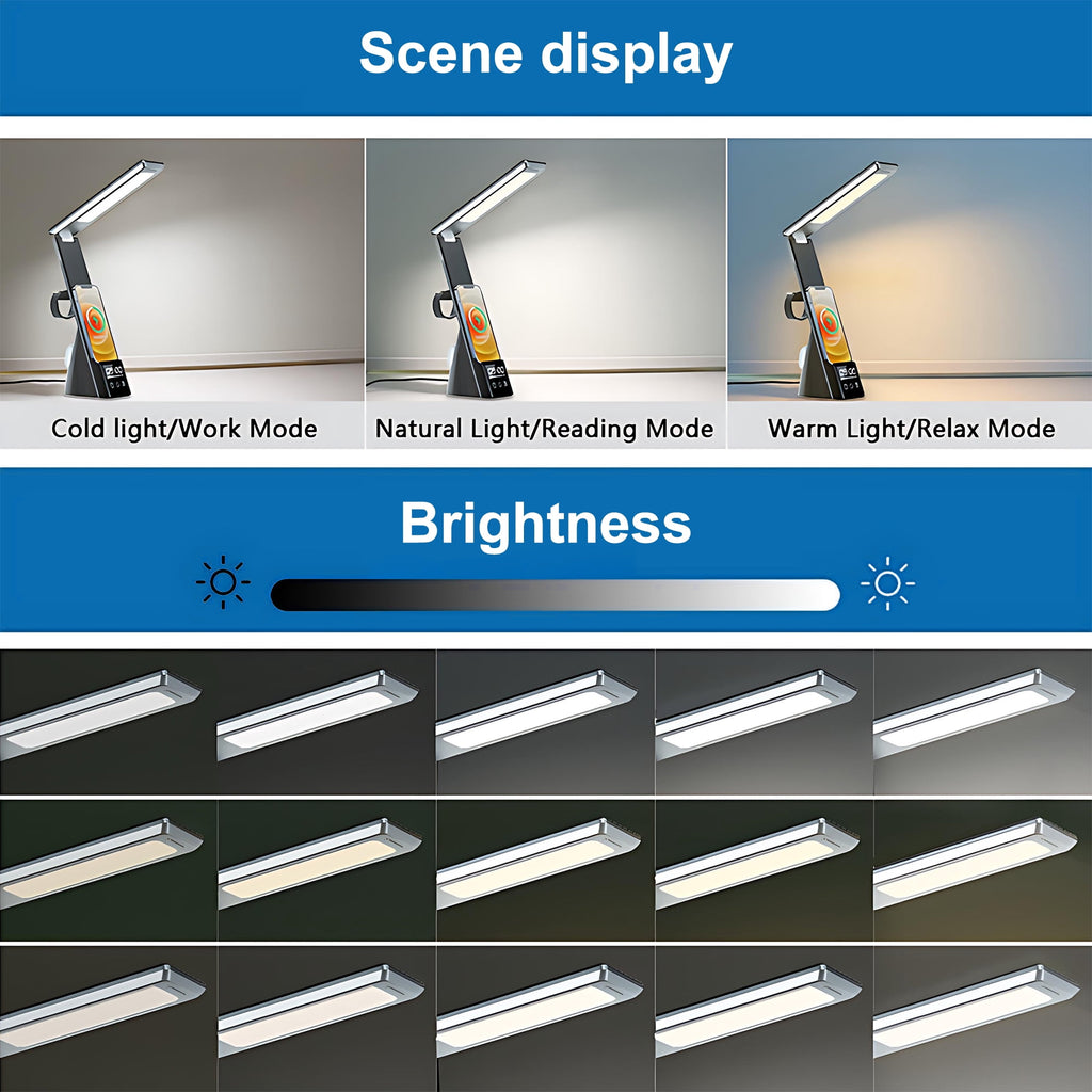 Elladera LED Desk Lamp with Wireless Charging,7-in-1 Touch Control Table Lamp,15W