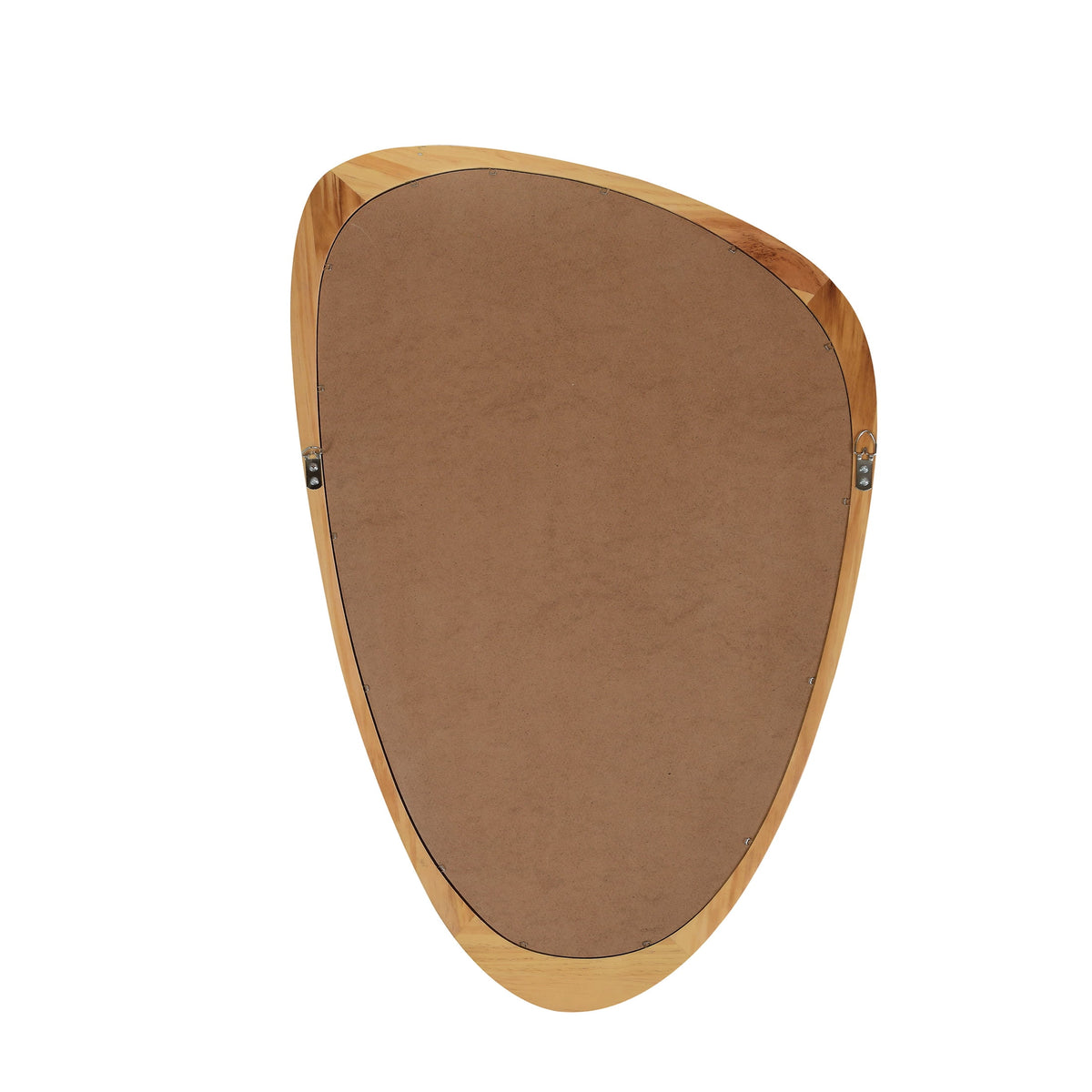 Elladera YIQMI 20x30 inch Teardrop MDF Wood Mirror Irregular Oak Wall Mirror for