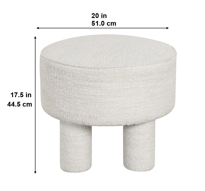 Elladera Adlin Ottoman, Cream Boucle