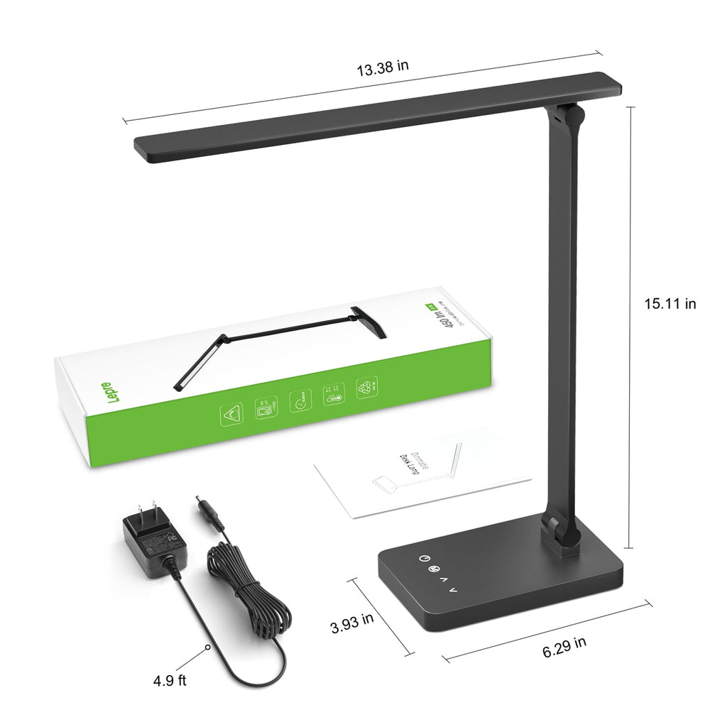 Elladera LED Dimmable Reading Desk Lamp with USB Charging Port, 15W 96 LEDs 550