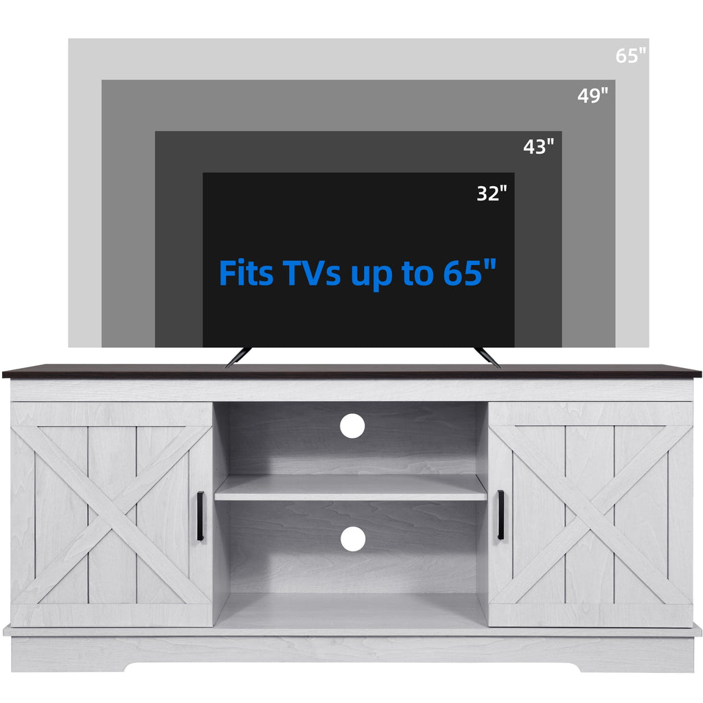 Elladera Dextrus Farmhouse TV Stand for 65 inch TV, Entertainment Center for Living