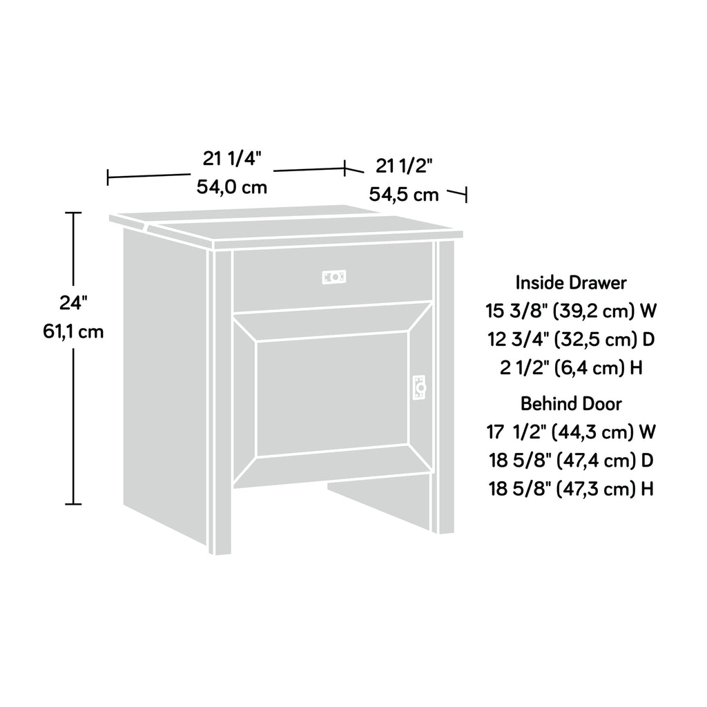 Elladera Sauder Cottage Road, Robot Vacuum Storage Side Table, Soft White Finish
