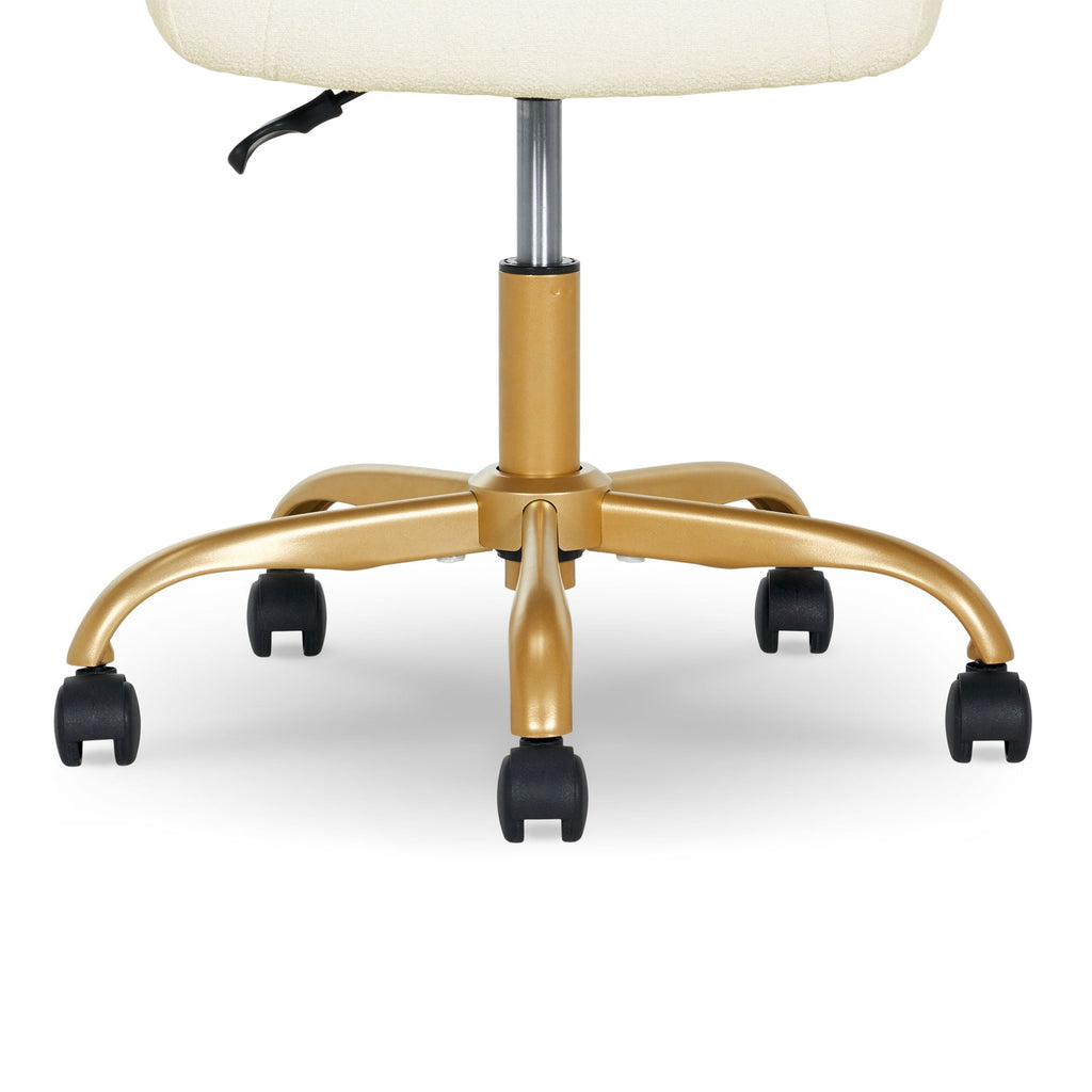 Elladera Bouclé Armless Office Chair for Adults and Teens, Cream