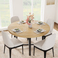 Elladera 47" Round Dining Table for 4-6 – Sturdy Wood Kitchen Table with Durable
