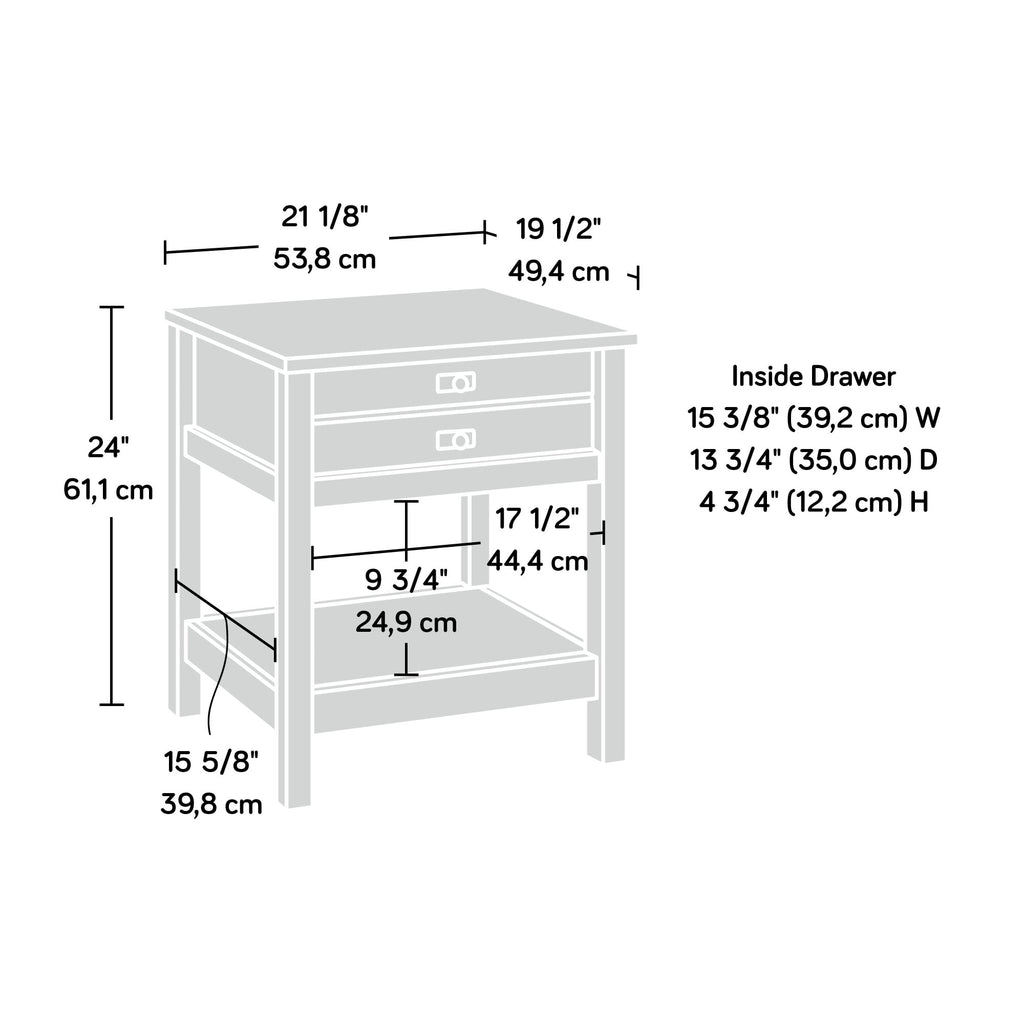 Elladera Sauder Cottage Road 1 Drawer Nightstand, Soft White Finish