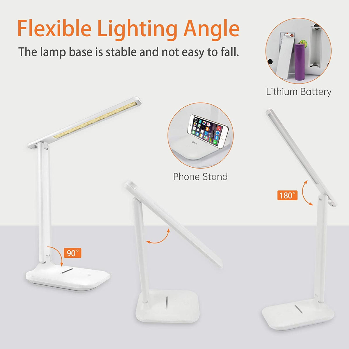 Elladera Wewdigi LED Desk Lamp with Adjustable Brightness Level for Eye Protection,