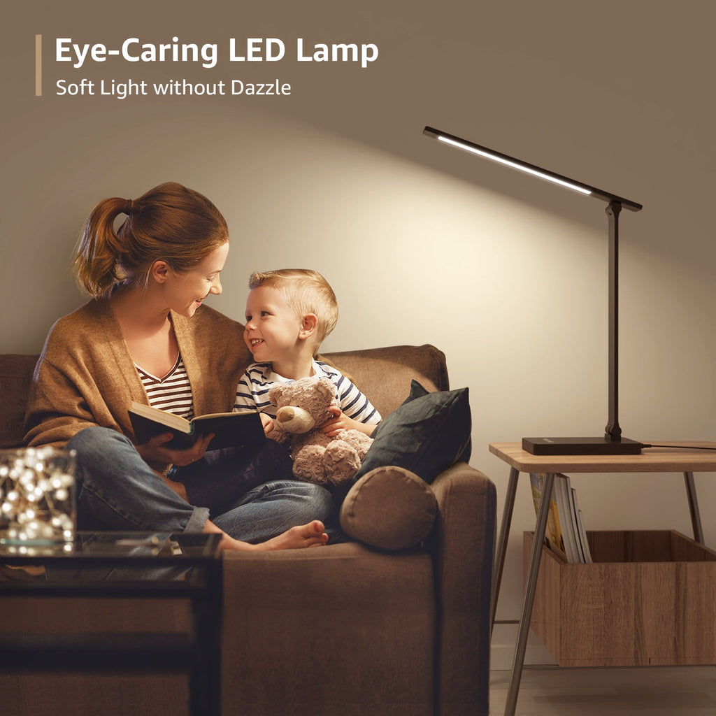 Elladera LED Dimmable Reading Desk Lamp with USB Charging Port, 15W 96 LEDs 550