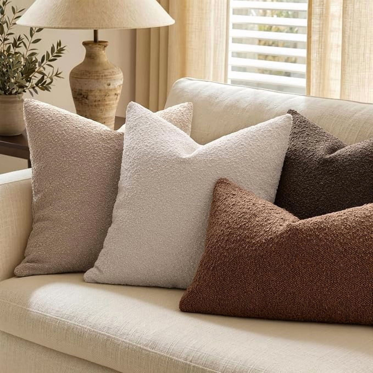 Elladera 22x22 Inch Decorative Euro Sham Pillow Covers for Couch Bed Set of 2