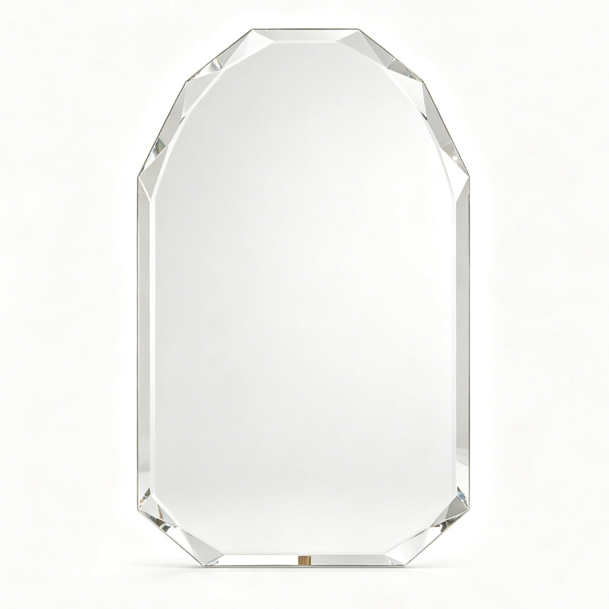 Elladera Gleamira 20"x28" Frameless Arched Bathroom Mirror Beveled Diamond Edge