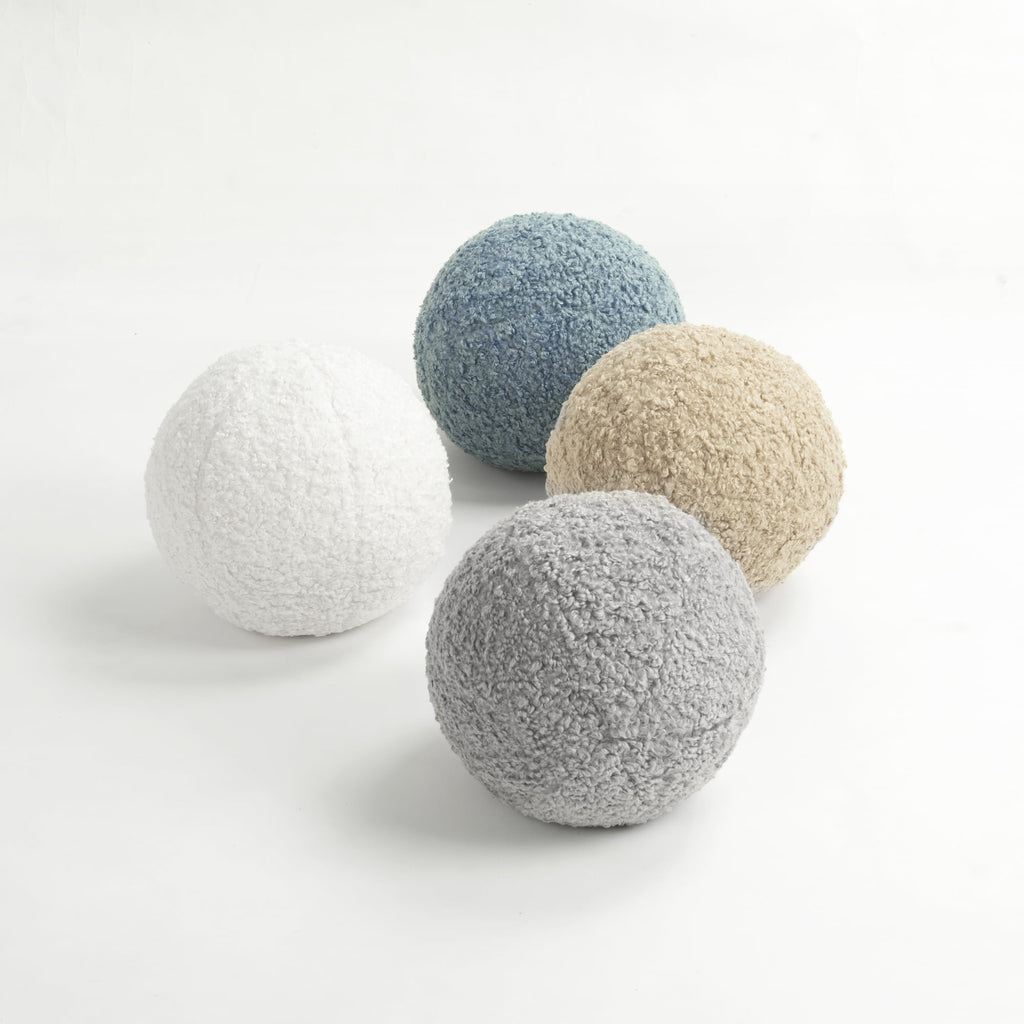 Elladera Lush Decor Neo Boucle Sphere Ball Throw Pillow 1 Piece 10" Round Gray