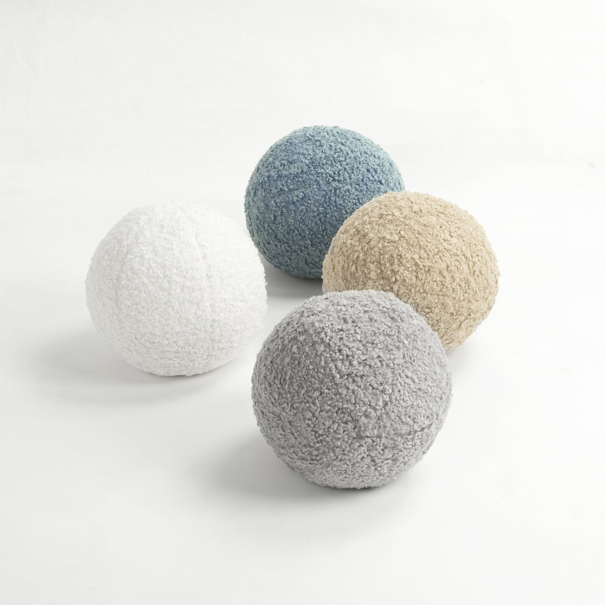Elladera Lush Decor Neo Boucle Sphere Ball Throw Pillow 1 Piece 10" Round Gray