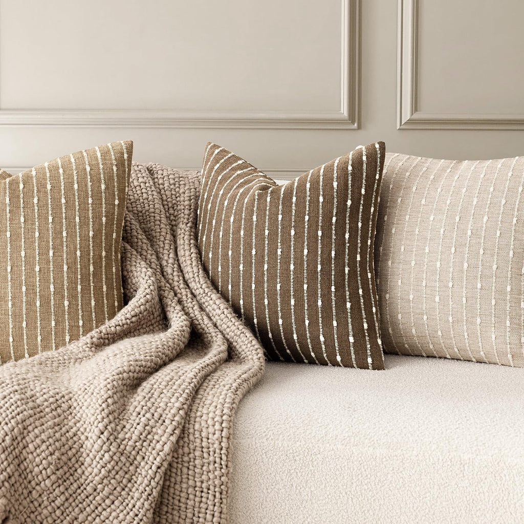 Elladera Pack Of 2 Decorative Jacquard Boucle Throw Pillow Covers Accent Textured