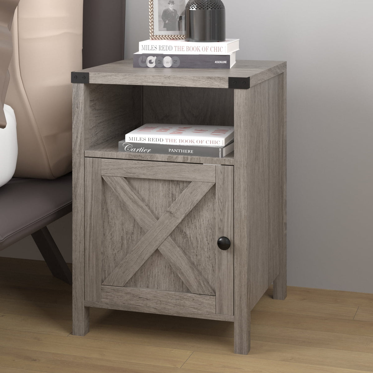 Elladera Catrimown Farmhouse End Table for Living Room Set of 2, Side Table