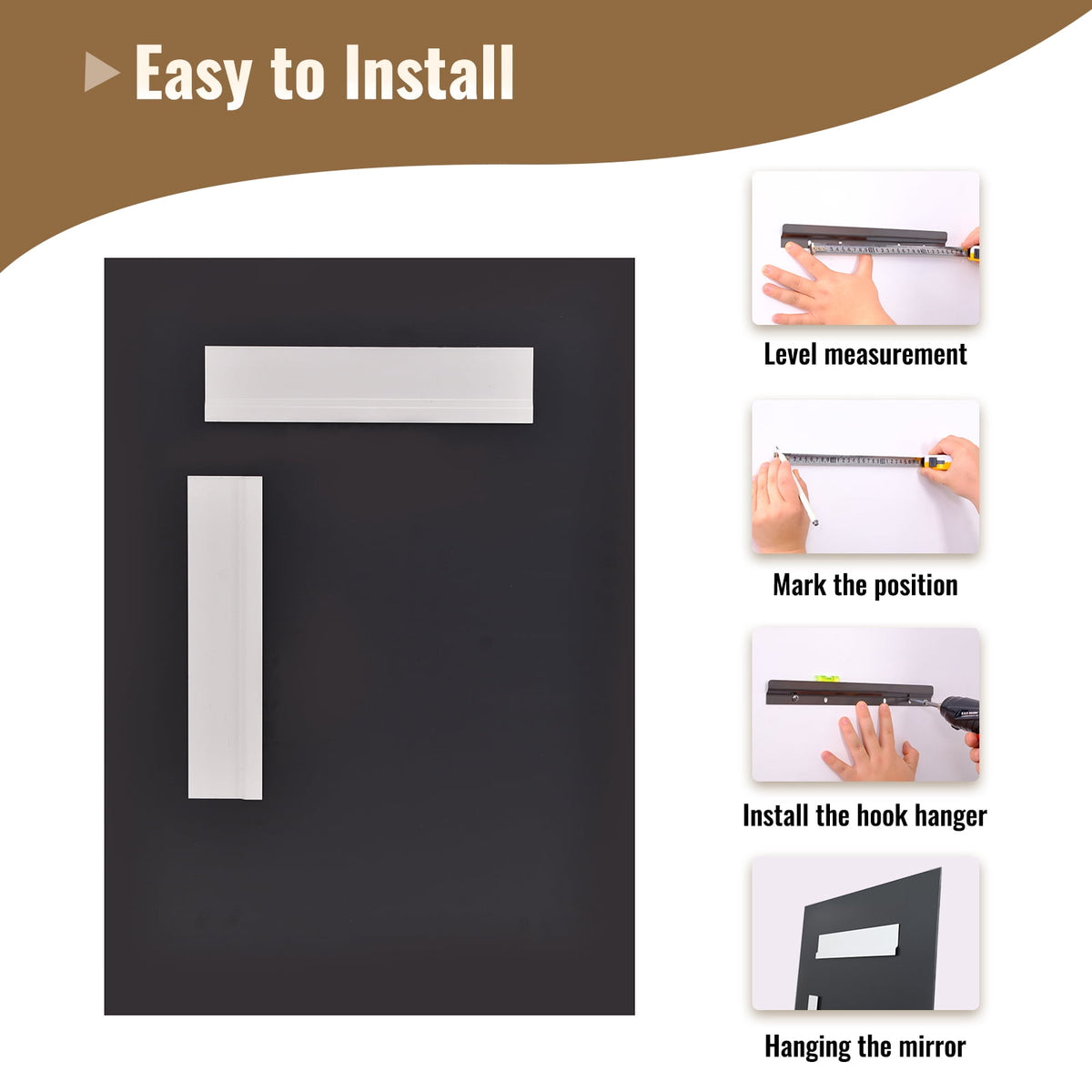 Elladera Puremirror 20"x28" Rectangular Bathroom Wall Mirror Frameless Vanity Mirror