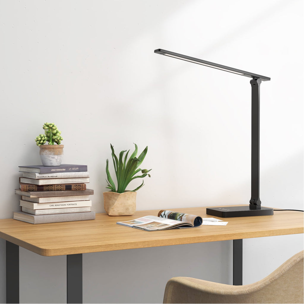 Elladera LED Dimmable Reading Desk Lamp with USB Charging Port, 15W 96 LEDs 550