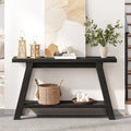 Elladera 54" Farmhouse 2-Tier Console Table,Wooden Entryway Sofa Table, Black