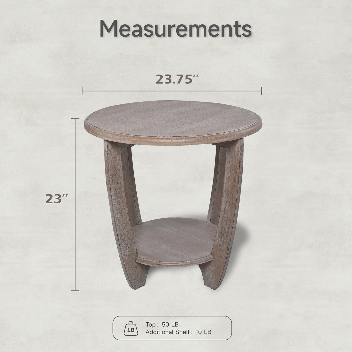 Elladera COZAYH Rustic Farmhouse Wooden End Table- Storage Shelf- Grey Finish