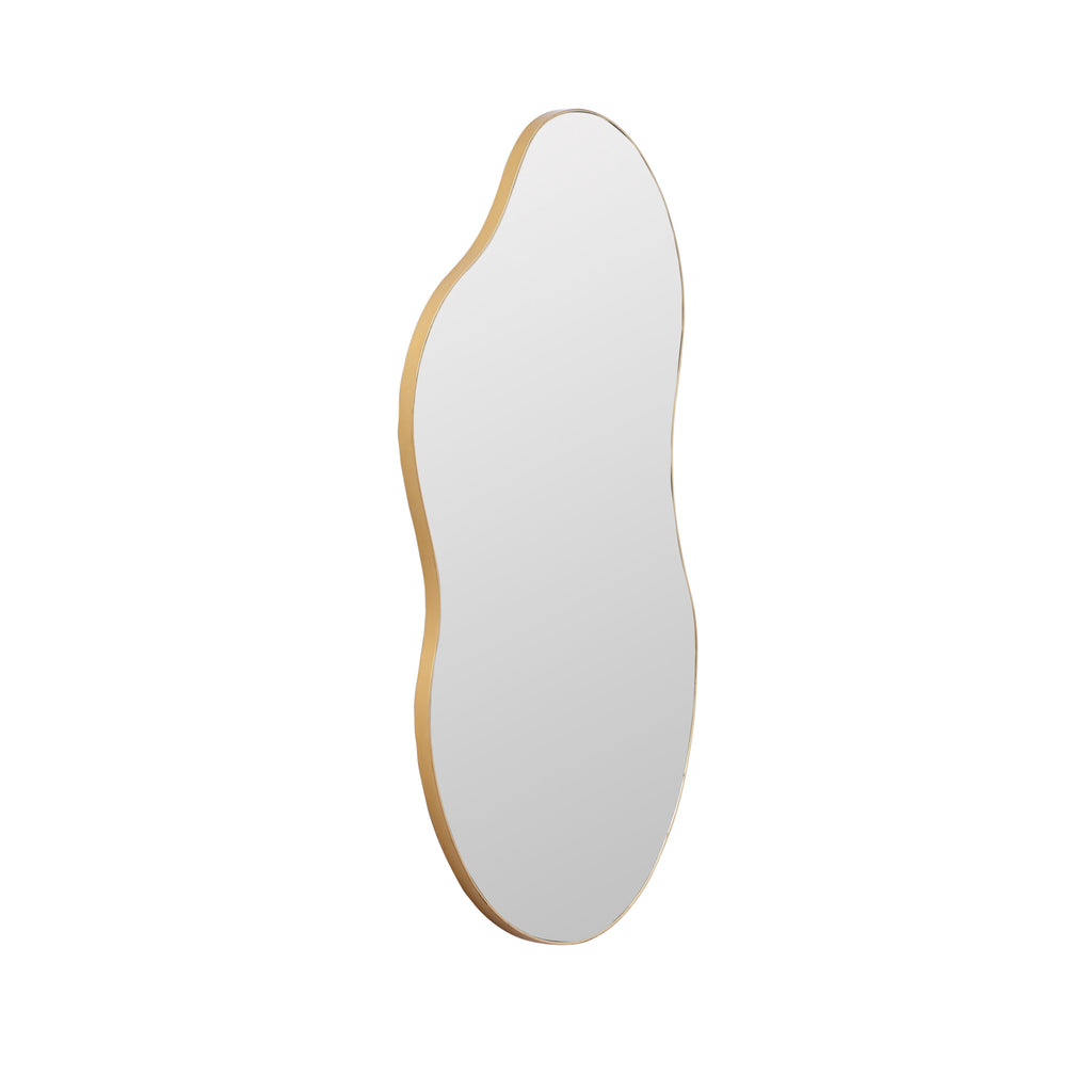 Elladera SHYFOY 32" Irregular Wall Mirror with Gold Metal Frame, Modern Accent